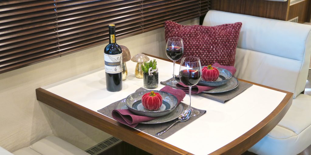 Separate gourmet dining area in the motorhome