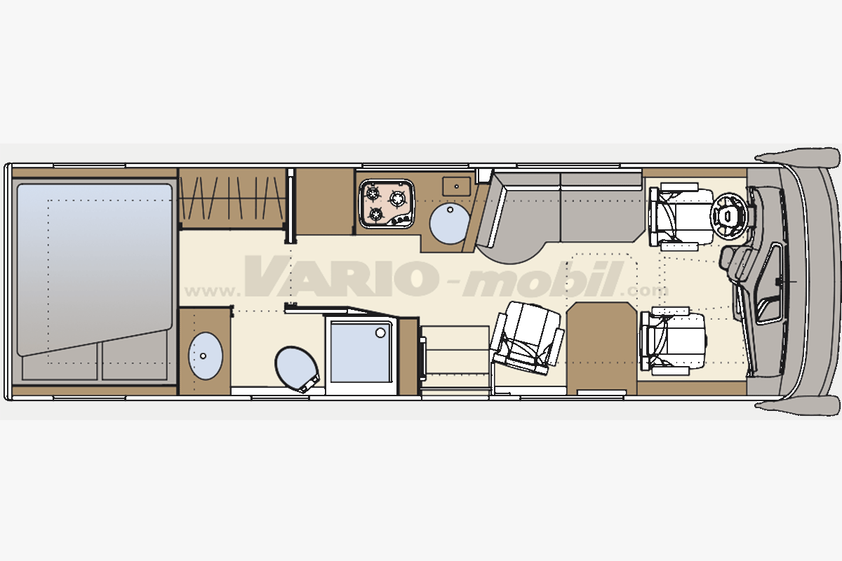 Motorhome floor plan-VARIO-Star-800-E_Double bed